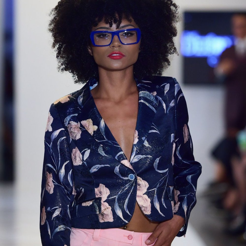 Blue Floral Print Jacket